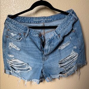 American Eagle Outfitters Ripped Light Blue Jean Shorts